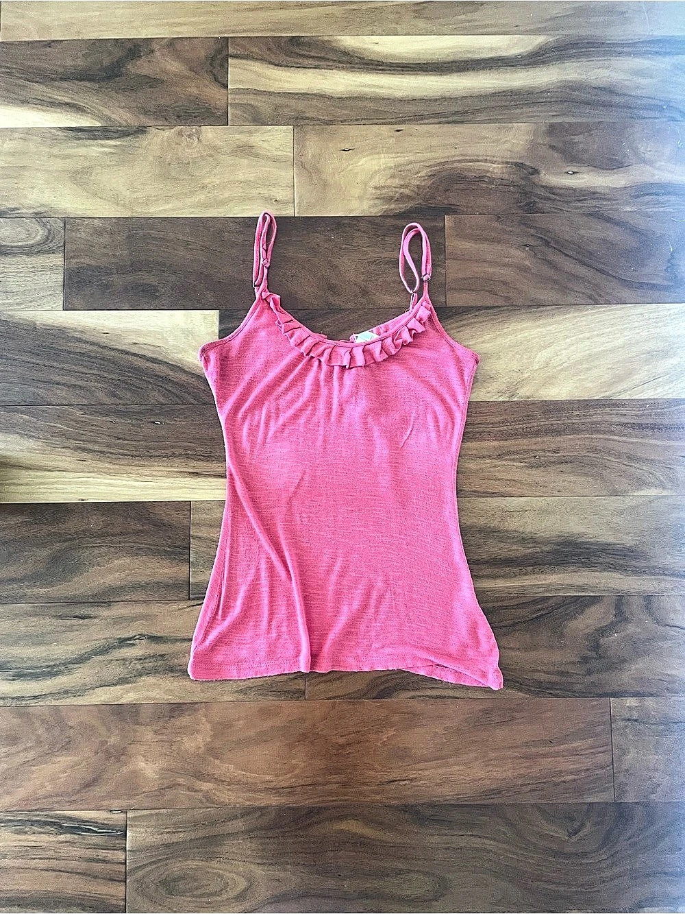 Costa Blanca Ruffle Neck Camisole in Pink Size Small Like New